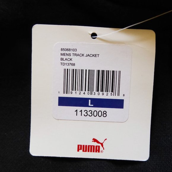 PUMA BRAND MENS BLACK LONG SLEEVE TRACK JACKET WITH FULL ZIPPER (L) NEW WITH TAG - Picture 9 of 11